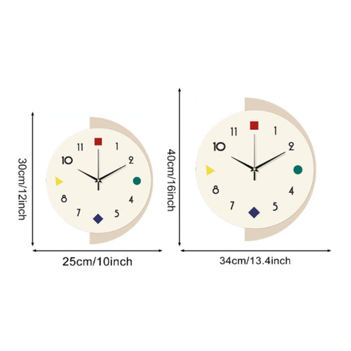 Creative Art Clock 2D Flat Design House Decoration for Living Room