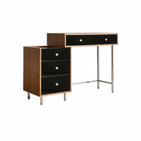 Expandableable Vanity with Mobile Cabinet Space-Saving Dressing Table Large Storage Capacity Rounded Corner Edges