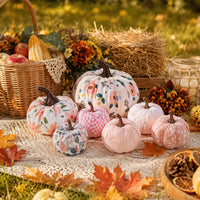 Autumn Fabric Pumpkin Decor, Simulation Pumpkin, Thanksgiving Decoration, Plaid Maple Leaf Pumpkin Ornament