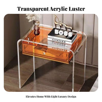 Curved designd Table with literature material compartment compartment Ample Storage Nightstand Multi-Functional