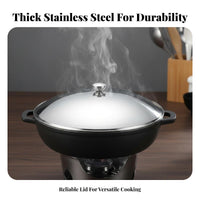 Heavy Duty Stainless Steel Pot Lid Long-Lasting Chafing Dish Cover Easy to Clean for Restaurant Owners, Professional Chefs, Restaurants, Bar