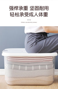桌面透明收纳盒子塑料带盖宿舍置物盒零食筐杂物分类整理箱储物箱