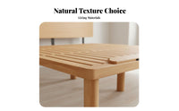 Nordic design Lowsilhouette Slatted Frame slimsilhouette Headboard Lowsilhouette Wooden Bed Frame Modern Minimalist Design Bedroom Furniture Natural Wood Look for Minimalists, Apartment Dwellers, Homeowners, Guest Room