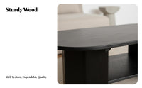 Oval Coffee Table with Shelf Modern Design two-shelf Oval Table Space-Saving Minimalist & aesthetic for Families