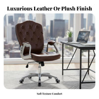 Upholstered Rolling Task Chair European Design Swivel Seat Adjustable Height