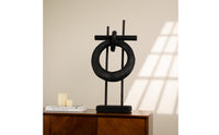 Circular Sculpture with Base Resin Sculptural Modern for Living Room
