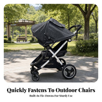 Universal Canopy Cover with Clamp Adjustable Fit Stroller Sun Shade Protection Snap-on Sunshade Rain Cover for Wheelchairs