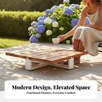 Modern Patio Conversation Set with Teak Coffee Table