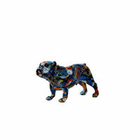 Resin Canine Figure Figurine Eye-Catching Colorful Canine Figure Statue High-Gloss Finish Artistic Dog Statue for Living Room