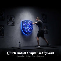 Height Adjustable Music Boxing Machine Digital Display Wall Mounted Punch Coach Force Absorbing Wall Mounted Punching Machine Easy Setup for Adults, Family, Beginners, Home Gym, Workout, Indoor, Office
