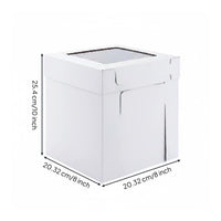 Paper Cake Box Sturdy Cardboard Window Cake Transport Container Easy to Assemble for Pastry-Making