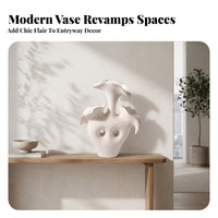 Soft Cream Flared Top House Decoration Organic Flower Vase