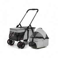 Pet Stroller with Detachable Carrier Dry Dog Pram Convenient for Travel