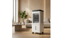 Floor-Standing Portable Air Cooler with Wheels Mobile Evaporative Air Cooler with Water Tank Oscillating Cooling Fan Multi-Speed for Bedroom