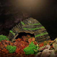 Textured Rock-like Snake Hide for Aquatic Tank, Turtle Tank Basking Area and Snake Hide, Dark Dark Gray Standalone Reptile Habitat Decor