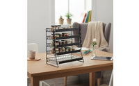 Snack Display Rack Stand Space-Saving Wire Display Rack with Clips Stable Countertop Organizer for Retailers, Vendors, Kitchen Counter