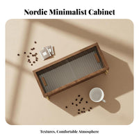 Fluted Glass Cabinet Dust-Proof Desktop Shelf Stackable Design for Countertop