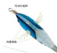 爱路亚木虾 夜光带响珠木虾 章鱼饵鱿鱼钩假饵5.5cm海钓饵章鱼钩