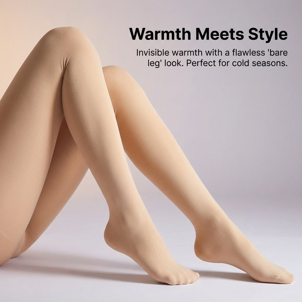 Fleece Lined Tights for Women with Thermal Insulation for Winter, Thick Footless with Anti-Snag Material, Ladies Leggings