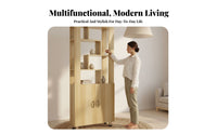 Modern Design Foyer Partition Shelving Unit Multi-Functional Freestanding Divider with Shelves Space-Saving Entryway Cabinet Open-Shelf Display for Homeowners, Apartment Dwellers, Families, Hallway, Living Room, Office, Bedroom