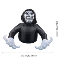 Inflatable Grim Reaper Outdoor Inflatable Reaper with Hood Halloween Decor Scary Decoration Spooky for Homeowners, Yard, Lawn