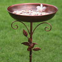 Iron Garden Feeder, Wild Birds Bath, 76cm Garden Ornament, Outdoor Decor