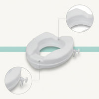 Contoured Toilet Seat Riser Easy to Clean Toilet Seat Riser with Clamp User-Friendly for Seniors, Handicapped, Home Care, Washroom