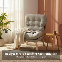 Upholstered Accent Chair Ergonomic Design Upholstered Armchair Thick Cushioned Sturdy Frame for Balcony, Study Room, Home Office