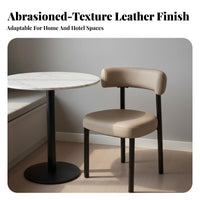 Upholstered Side Chair with Curved Backrest Minimalist Design Kitchen Seating Comfortable Padded Seat Anti-Slip Feet