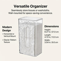 Wall Mounted Hanging Washroom Tissue Box Holders for Students, PET Glacier Pattern Paper Holder for Kitchen