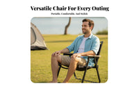 space-saving Folding Lowcontour Camp Chair Foldable Camping Equipment with rearrest Portable Seat Lightweight for Campers, Beachand travelers, Concert and travelers