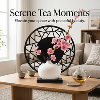 Handcrafted Ceramic Vase Decor, Plum Blossom Tabletop Decor, Realistic Artificial Flowers, Modern Artistic Flair