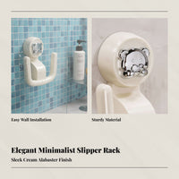 Bathroom No-Drill Suction Slipper Rack, Wall Shoe Organizer, Drainage Shelf