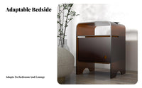 C-curved Storage Table hinged lid Lid Nightstand Minimalist design & aesthetic for Small areas
