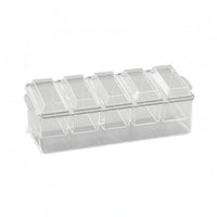 5 Compartment Food Container Outdoor Carry Rectangular Food Storage Container Individual Lids Divider Box