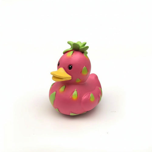 Duck Figurine with Fruit Pattern Whimsical Figurines Vibrant for Desk, Bookshelf