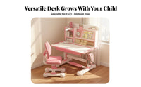 Adjustable Kids Desk and Chair Set Erasable Desktop Kids Desk and Chair Set Height Adjustable Learning Table for Parents, Bedroom, Home