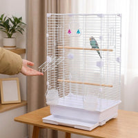 Large Bird Cage Castle Cage Parrot Cage Bird Villa, Metal Large Spacious Habitat for Cockatiel, Spacious Single Compartment Budgie Cage Habitat