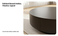 2 Pieces Round Nesting Table Set Light Luxury aesthetic Household Furniture Sintered Sta Top Internal Storage for Living Room