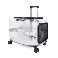 Pet Carrier with Wheels Transparent Pet Carrier Suitcase Breathable for Airport