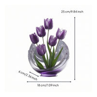 Clear Circular Acrylic Ornament with Stand Flat 2D Ornament Stand with Base Transparent Tabletop Decor Lightweight for Shelf