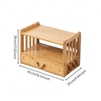 Tea Rack with Drawer Decorative Tea Organizer with Drawer Elegant Desktop Teaware Holder for Desk Corner