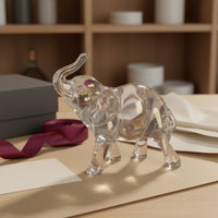 Iridescent Acrylic Elephant Figurine Sparkle Home Decor Collectible