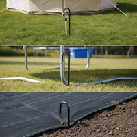 Galvanized J-Shaped & U-Shaped Ground Anchors, Threaded Tent Stakes for Lawn & Landscape Fabric, Construction Nails