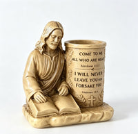 Resin Craft Statue Pen Holder with Bible Verse