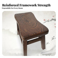 Chicken Feather Wood Stool Handmade Backless Wooden Stool Easy to Clean
