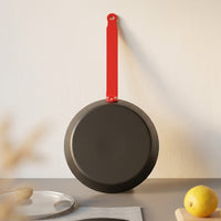 Frying Pan for Stir Fry and Egg Pan Meals, Heavy Duty Carbon Steel Steak Pan for Induction Hobs, Deep Nitriding Fry Pan with Silicone Handle