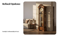 Grandfather Clock Mechanical Movement American Design Standing Clock High-End Design House Decoration for Collectors, Adults, Living Room, Hallway