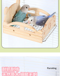 Wooden Bird Bed for Parrots and Budgies