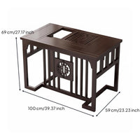 Integrated Beverage Ceremony Table Chinese Appearance & Layout Household Furniture Space-Saving for Homeowners, Renters, Living Room, Balcony
